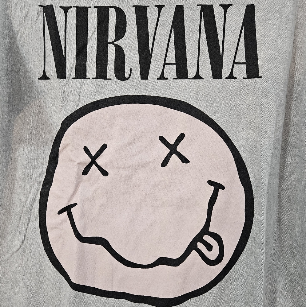 NWOT Nirvana Nevermind Tour Dead Eye Smiley Unisex T-Shirt Size 1X - Picture 2 of 5